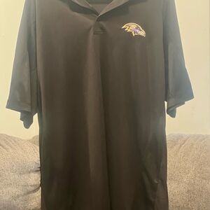 NFL Black Polo Shirt with Logo and Short Sleeves